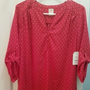 faded glory red blouse